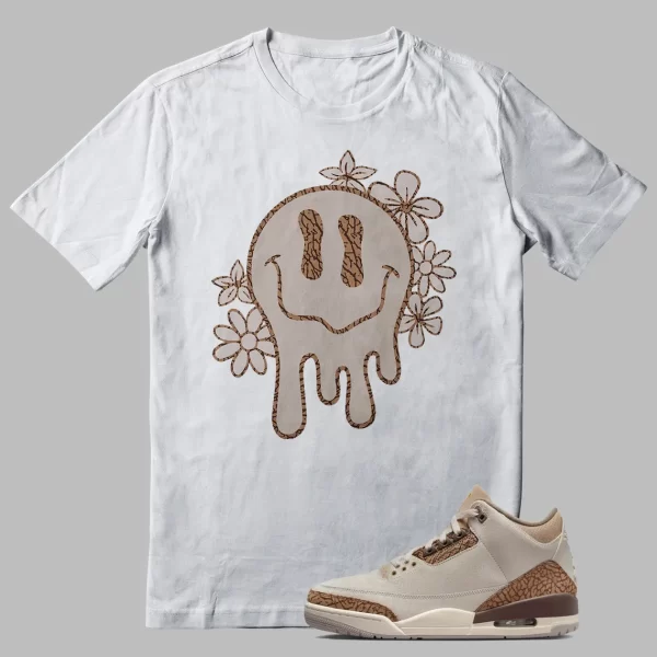 Jordan 3 Palomino Outfit Shirt Floral Dripping Face Graphic Jezsport.com