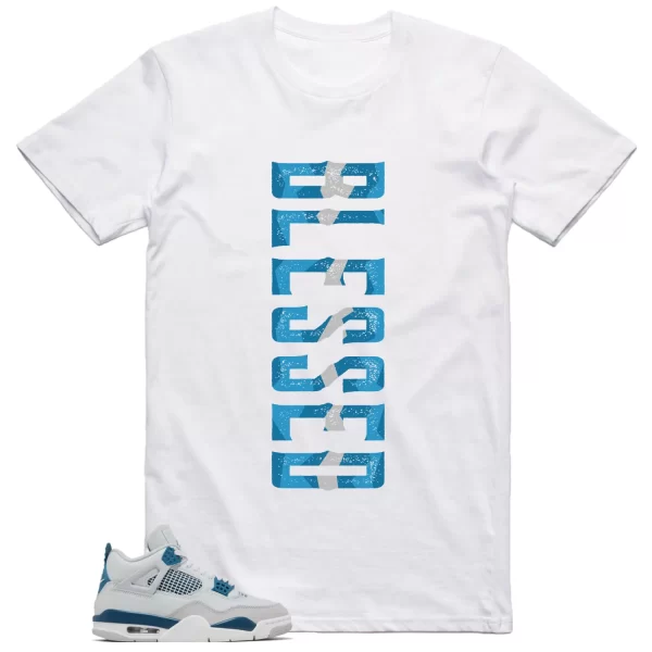 Jordan 4 Military Blue Shirt Blessed Graphic Jezsport.com