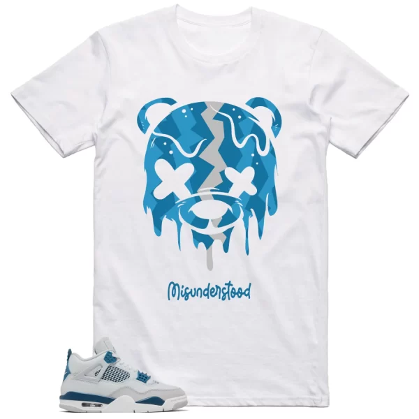 Jordan 4 Military Blue Shirt Drippy Bear Graphic Jezsport.com