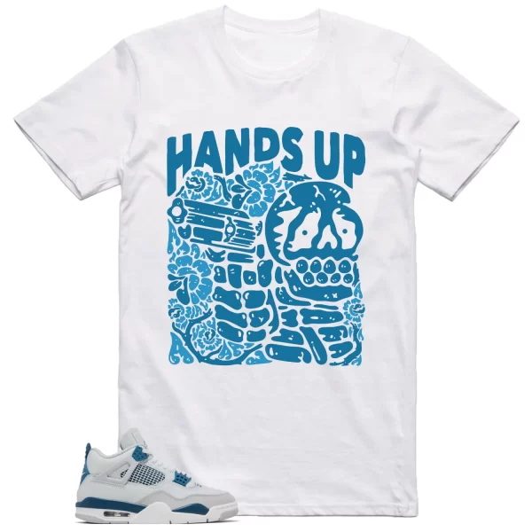 Jordan 4 Military Blue Shirt Hands Up Graphic Jezsport.com