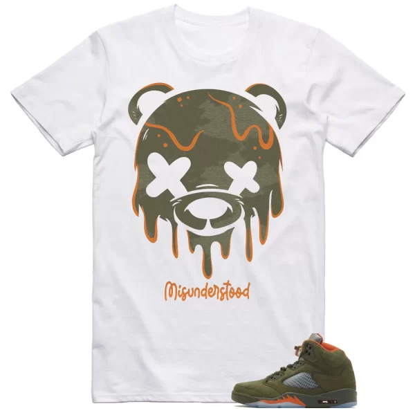 Jordan 5 Olive Shirt Drippy Bear Graphic Jezsport.com