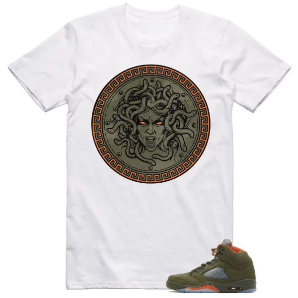 Jordan 5 Olive Shirt Medusa Graphic Jezsport.com