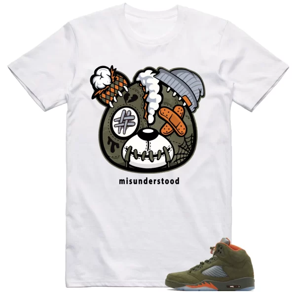 Jordan 5 Olive Shirt Teddy Bear Graphic Jezsport.com