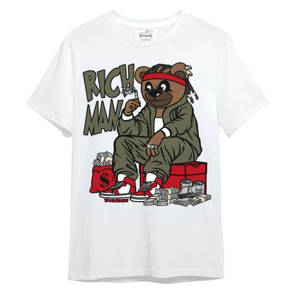 Low OG Medium Olive 1s Shirt - Rich Man Bear Unisex Shirt Matching Jordan Shirt Jezsport.com