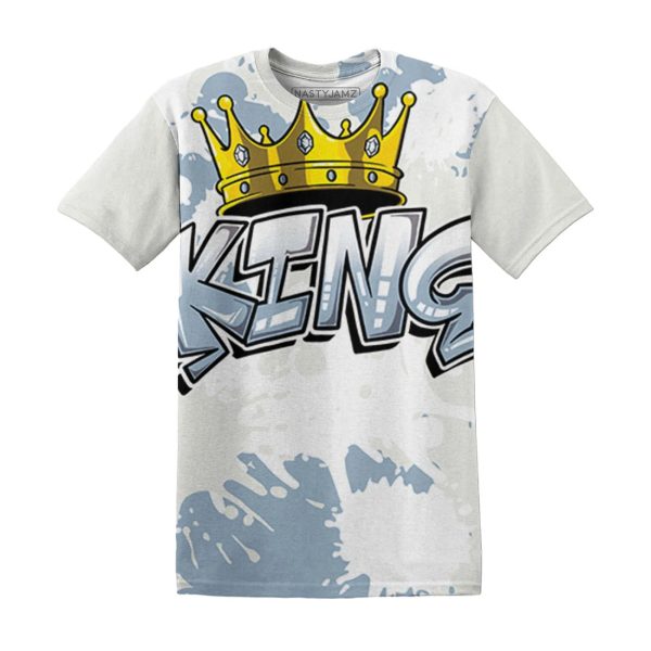 Mid Diffused Blue Grey 1s T Shirt Match KING 3D Jezsport.com