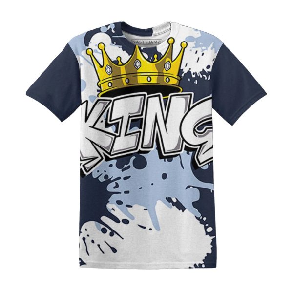 White Navy 6s T Shirt Match KING 3D Jezsport.com