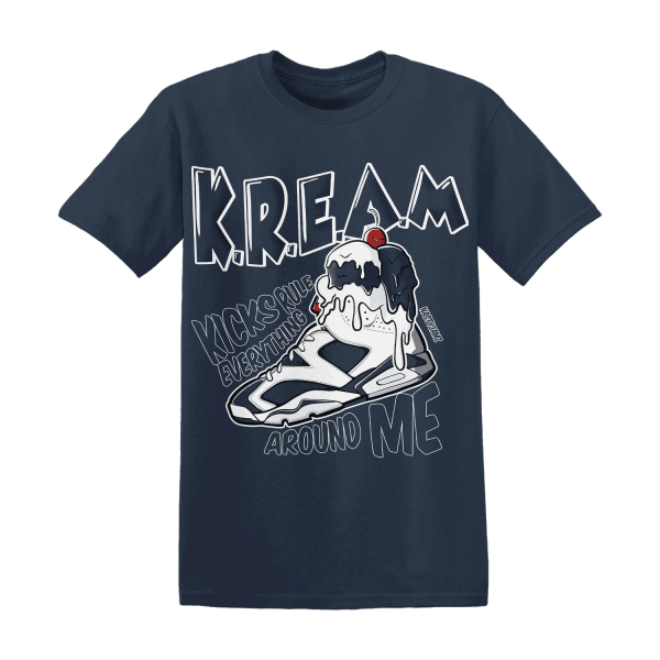 White Navy 6s T Shirt Match Kream Sneaker Jezsport.com