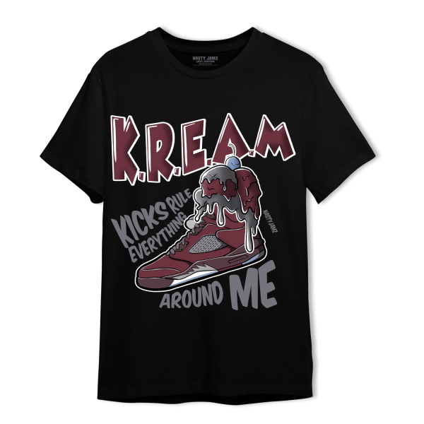 Burgundy 5s T Shirt Match Kream Sneaker Jezsport.com