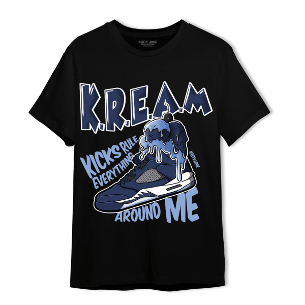 Midnight Navy 5s T Shirt Match Kream Sneaker Jezsport.com