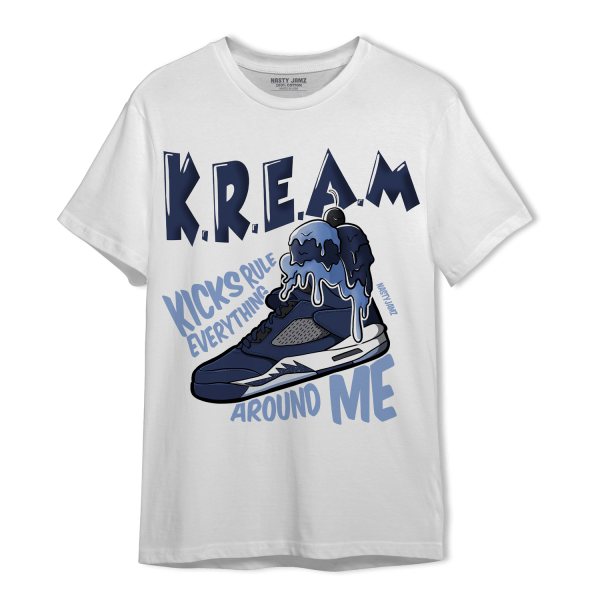 Midnight Navy 5s T Shirt Match Kream Sneaker Jezsport.com