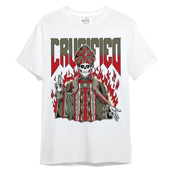 Low OG Medium Olive 1s Shirt - Crucified Skeleton Unisex Shirt Matching Jordan Shirt Jezsport.com