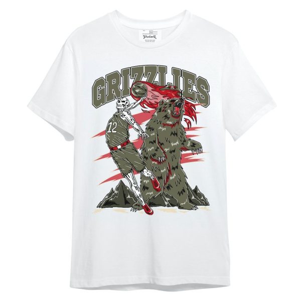 Low OG Medium Olive 1s Shirt - Grizzly Bear Skeleton Unisex Shirt Matching Jordan Shirt Jezsport.com