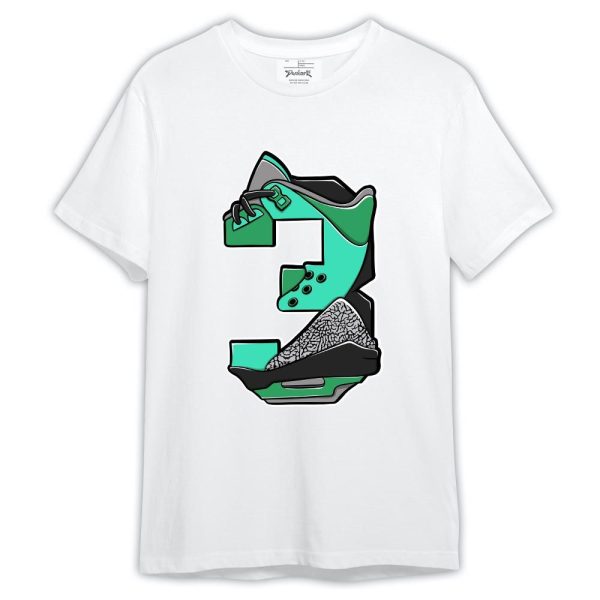 Black Green Glow 3s Shirt, Number 3s Shirt Green Glow 3s Outfit Matching Jordan Shirt Jezsport.com