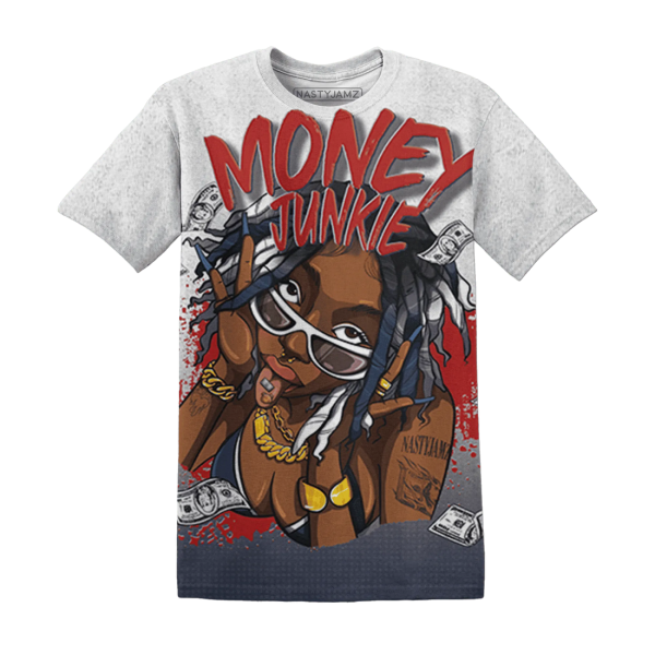 White Navy 6s T Shirt Match Money Junkie 3D Jezsport.com