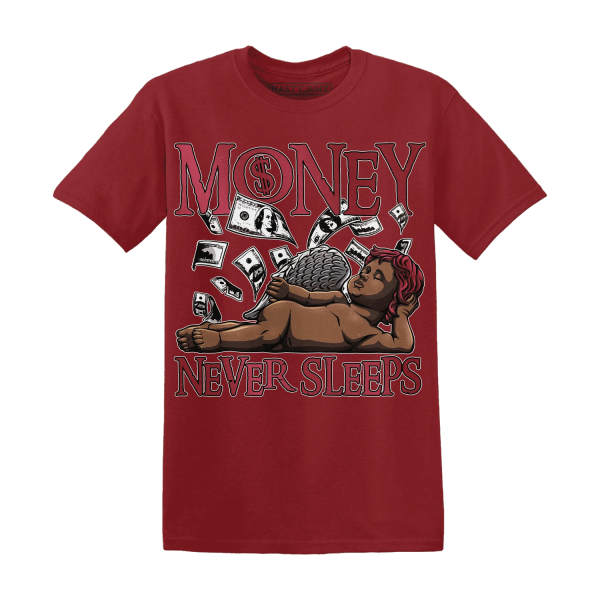 High 85 Metallic Burgundy 1s T Shirt Match Money Never Sleeps Jezsport.com