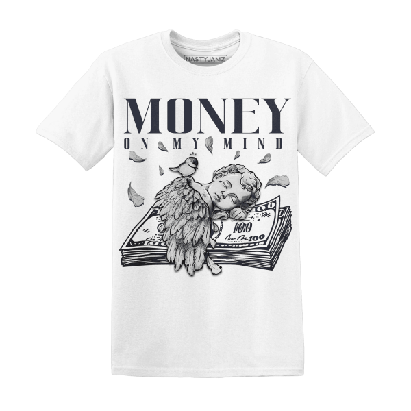 White Navy 6s T Shirt Match Money On My Mind Angel Jezsport.com