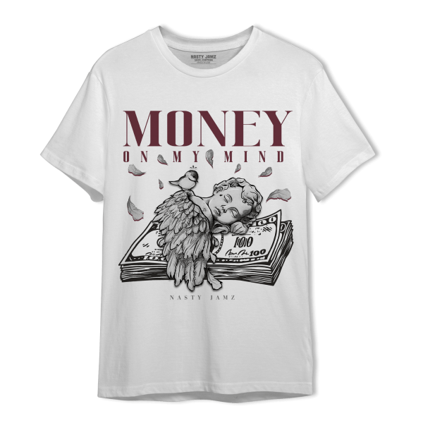 Burgundy 5s T Shirt Match Money On My Mind Angel Jezsport.com