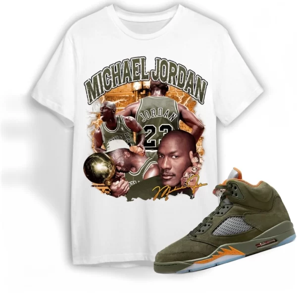 Jordan 5 Olive Shirt, Mj Stranger Shirt To Match Sneaker, Matching Jordan Shirt Jezsport.com