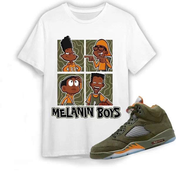 Jordan 5 Olive Shirt Black Boy 90S Shirt To Match Sneaker Green Olive Green And Orange Shirt, Matching Jordan Shirt Jezsport.com