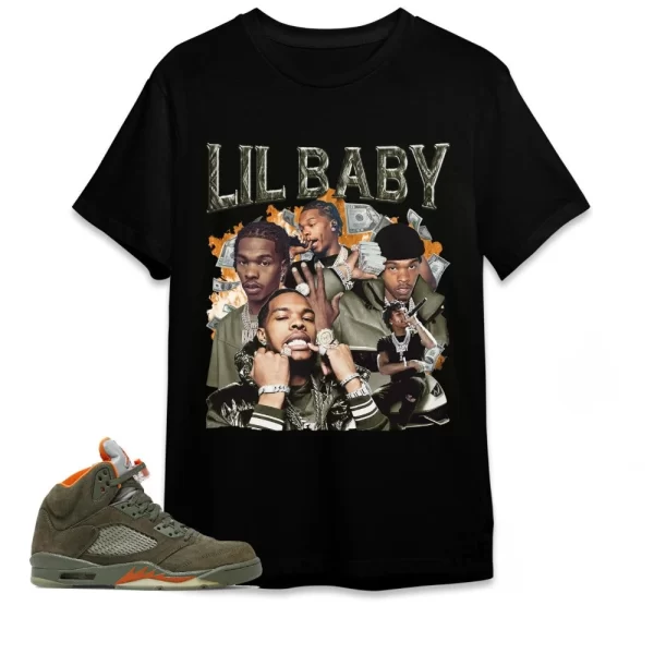 Jordan 5 Olive Shirt To Match Sneaker Green Olive Green And Orange Shirt Olive Green 5S Shirt, Matching Jordan Shirt Jezsport.com