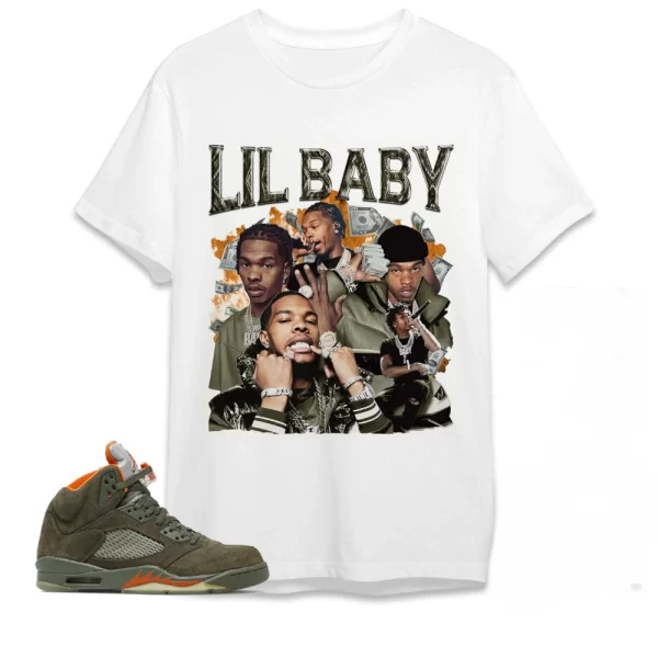 Jordan 5 Olive Shirt To Match Sneaker Green Olive Green And Orange Shirt Olive Green 5S Shirt, Matching Jordan Shirt Jezsport.com