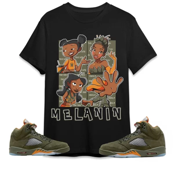 Melanin Sisters Shirt Jordan 5 Olive To Match Sneaker Green Olive Green And Orange Shirt, Matching Jordan Shirt Jezsport.com