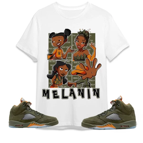 Melanin Sisters Shirt Jordan 5 Olive To Match Sneaker Green Olive Green And Orange Shirt, Matching Jordan Shirt Jezsport.com