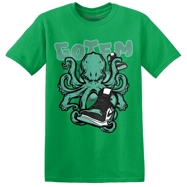 High OG Green Glow 1s T Shirt Match Octopus Got Em Jezsport.com