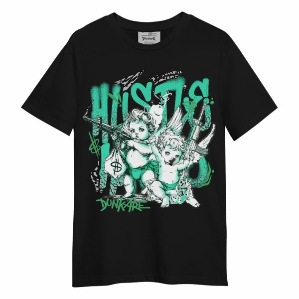 Black Green Glow 3s Shirt, Hustle Hard Angel Green Glow 3s Unisex Shirt Matching Jordan Shirt Jezsport.com