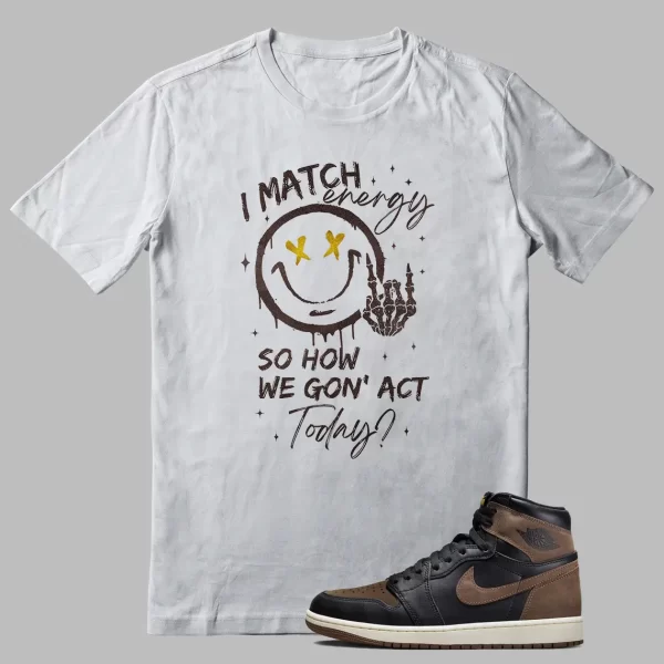 Palomino Jordan 1 White T-shirt Match Energy Graphic Jezsport.com