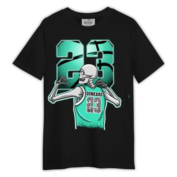 Black Green Glow 3s Shirt, 23 Legend Skeleton Basketball Shirt Outfit Matching Jordan Shirt Jezsport.com