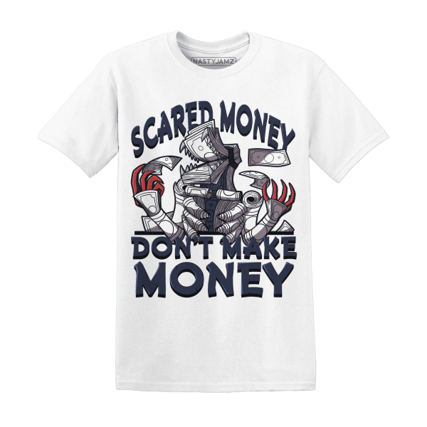 White Navy 6s T Shirt Match Scared Money Jezsport.com