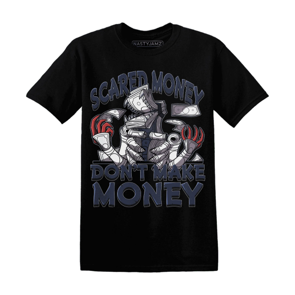 White Navy 6s T Shirt Match Scared Money Jezsport.com