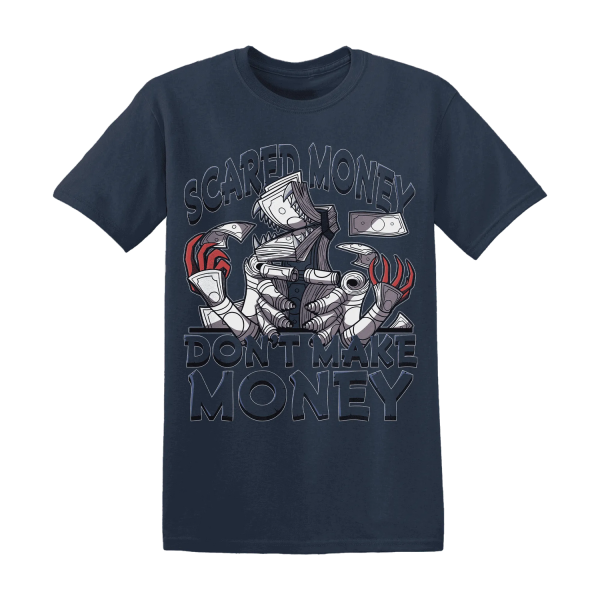 White Navy 6s T Shirt Match Scared Money Jezsport.com