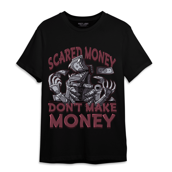 Burgundy 5s T Shirt Match Scared Moneyy Jezsport.com