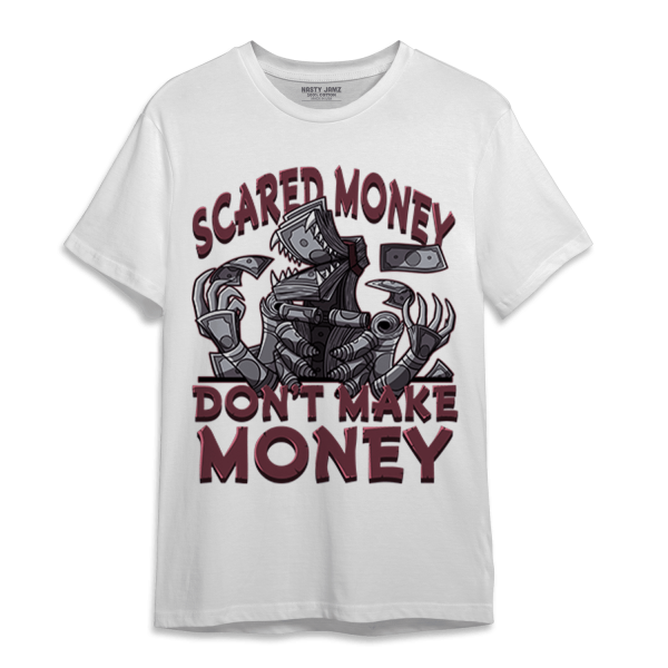 Burgundy 5s T Shirt Match Scared Moneyy Jezsport.com