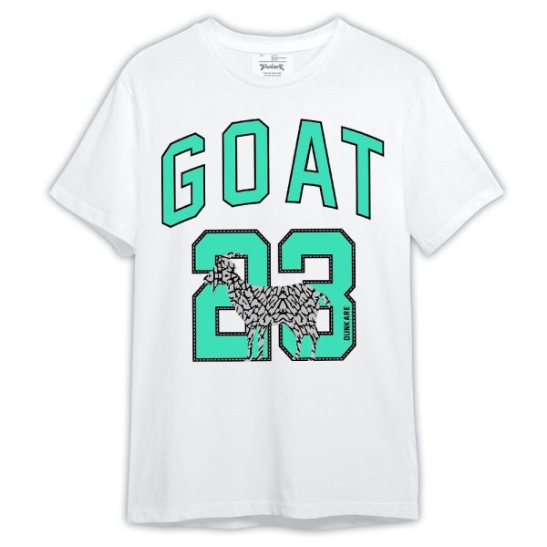 Black Green Glow 3s Shirt, 90s Basketball G.O.AT Number 23 Shirt Outfit 165 LTRP Matching Jordan Shirt Jezsport.com