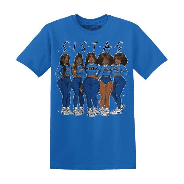 Industrial Blue 4s T Shirt Match Sistas Melanin Girl Jezsport.com