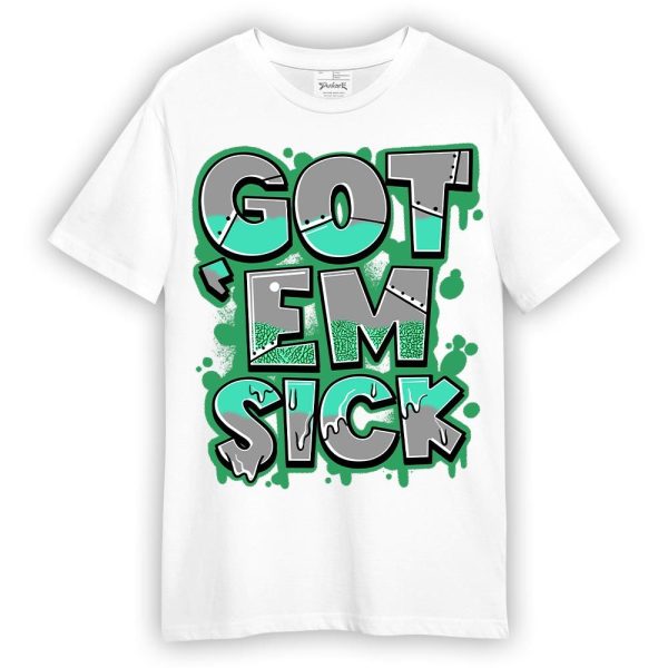 Black Green Glow 3s Shirt - Gotten 'Em Sick Graphic Shirt Unisex Matching Jordan Shirt Jezsport.com