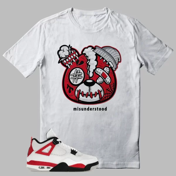 Teddy Bear Shirt To Match Jordan 4 Red Cement Outfit Jezsport.com