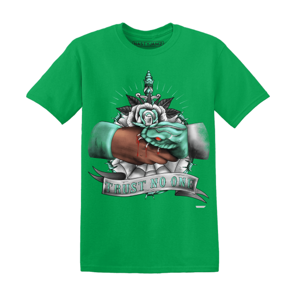 High OG Green Glow 1s T Shirt Match Trust No One Old School Jezsport.com