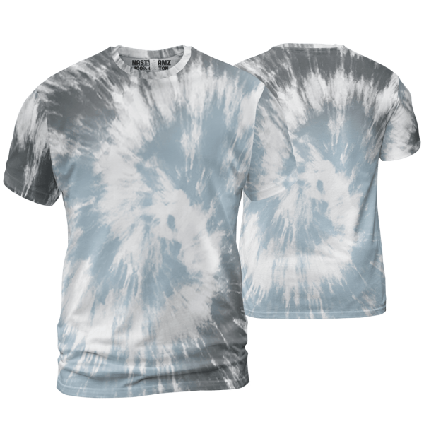 Blue Grey 13s T Shirt Match Tye Dye 3D All-Over Print Spiral Jezsport.com