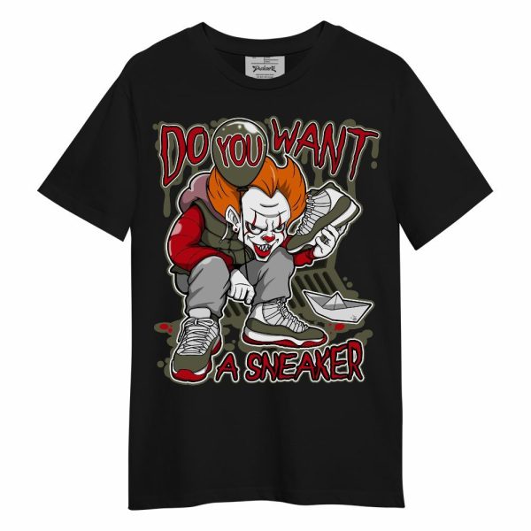 Low OG Medium Olive 1s Shirt - Clown Scary Sneakers Halloween Graphic Unisex Shirt Matching Jordan Shirt Jezsport.com