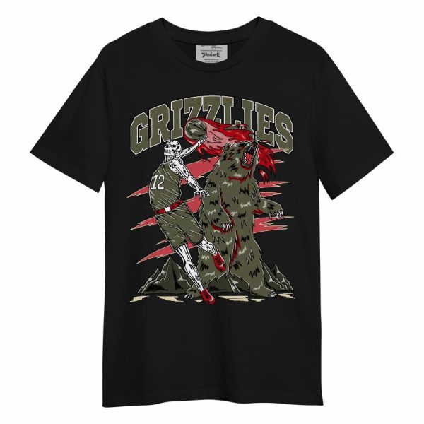 Low OG Medium Olive 1s Shirt - Grizzly Bear Skeleton Unisex Shirt Matching Jordan Shirt Jezsport.com