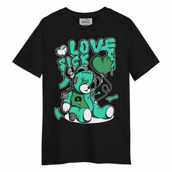 Black Green Glow 3s Shirt, Graphic Love Sick Green Glow 3s Outfit Unisex Shirt Matching Jordan Shirt Jezsport.com