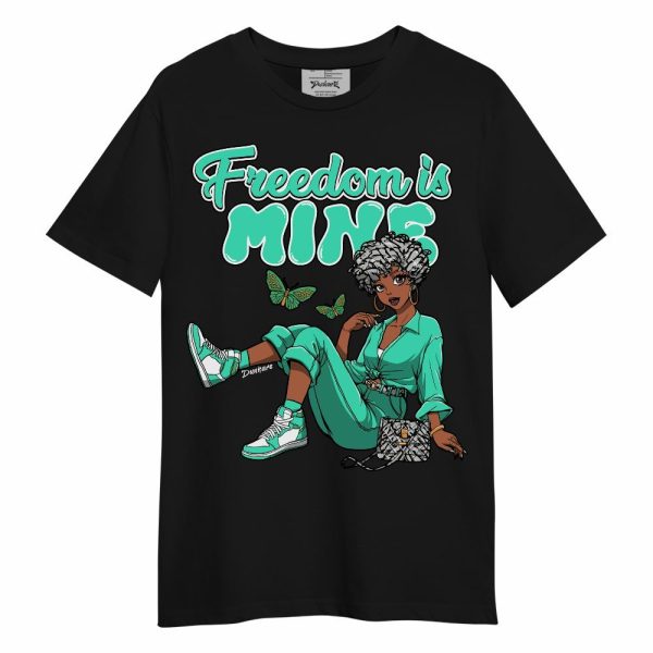 Black Green Glow 3s Shirt, Freedom Is Mine Green Glow 3s Unisex Shirt Matching Jordan Shirt Jezsport.com