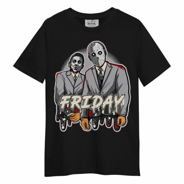 Cement Grey 3s Shirt - Friday Halloween Graphic Unisex Shirt Matching Jordan Shirt Jezsport.com