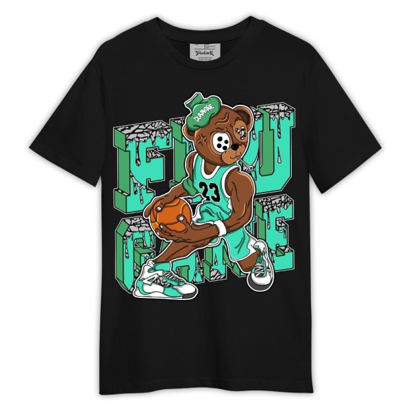 Black Green Glow 3s Shirt, Graphic Flu Game Bear Shirt Green Glow 3s Outfit Matching Jordan Shirt Jezsport.com