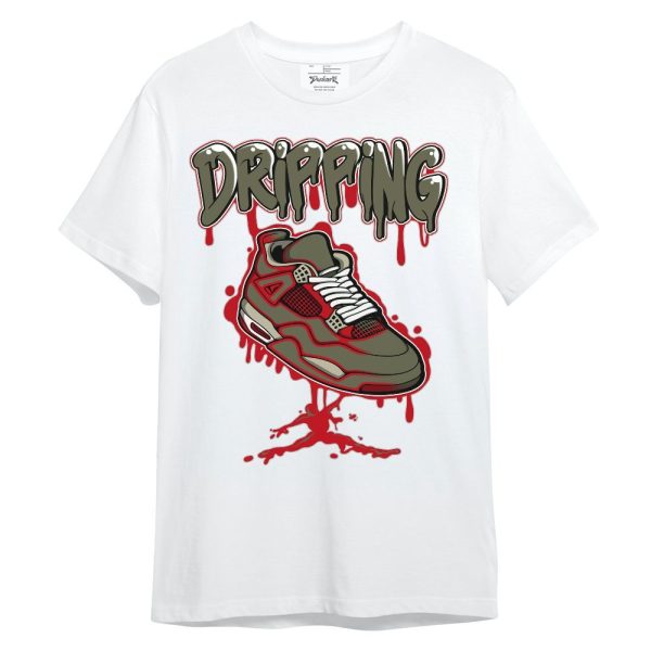 Low OG Medium Olive 1s Shirt - Dripping Shoe 4S Graphic Unisex Shirt Matching Jordan Shirt Jezsport.com