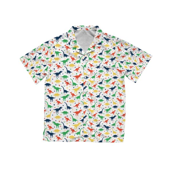 Dinosaur Pattern Hawaiian Shirt, Summer Shirt For Men and Women Jezsport.com